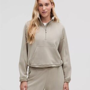 lululemon athletica Taupe Quarter-Zip Hoodie